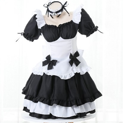 Magic Warm around the World cosplay Black and white Chocolate Maid Lolita Princess cute suit 